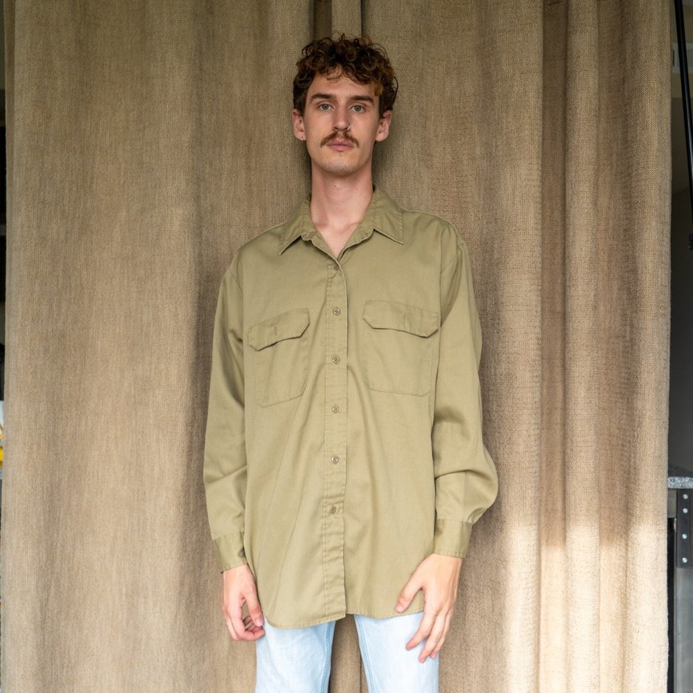 VINTAGE ROEBUCKS WESTERN BUTTON UP WORK SHIRT